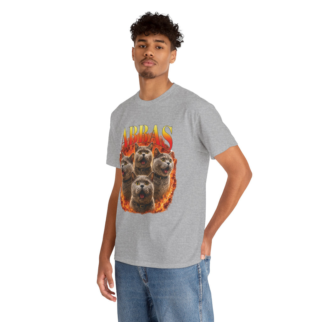 OG Abbas Tee | Retro Flame Cat Graphic