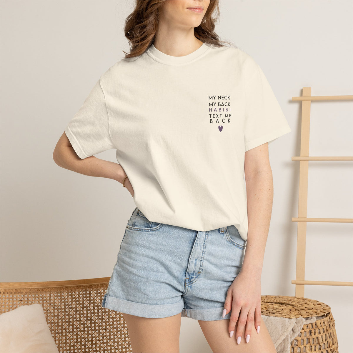 My Neck, My Back. Habibi, Text Me Back. |  Arabic Graphic Tee