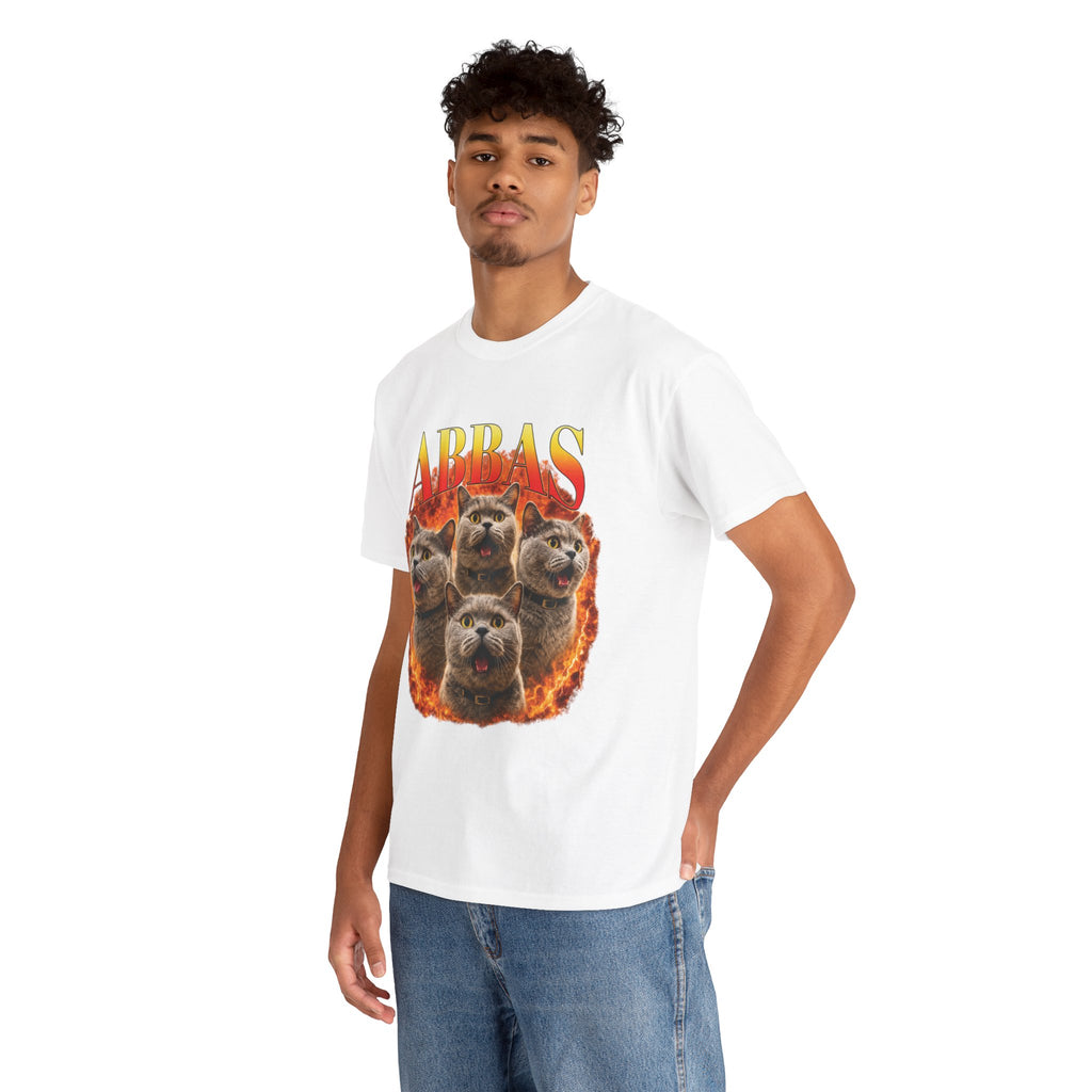 OG Abbas Tee | Retro Flame Cat Graphic