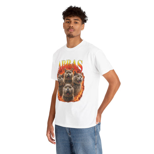 OG Abbas Tee | Retro Flame Cat Graphic