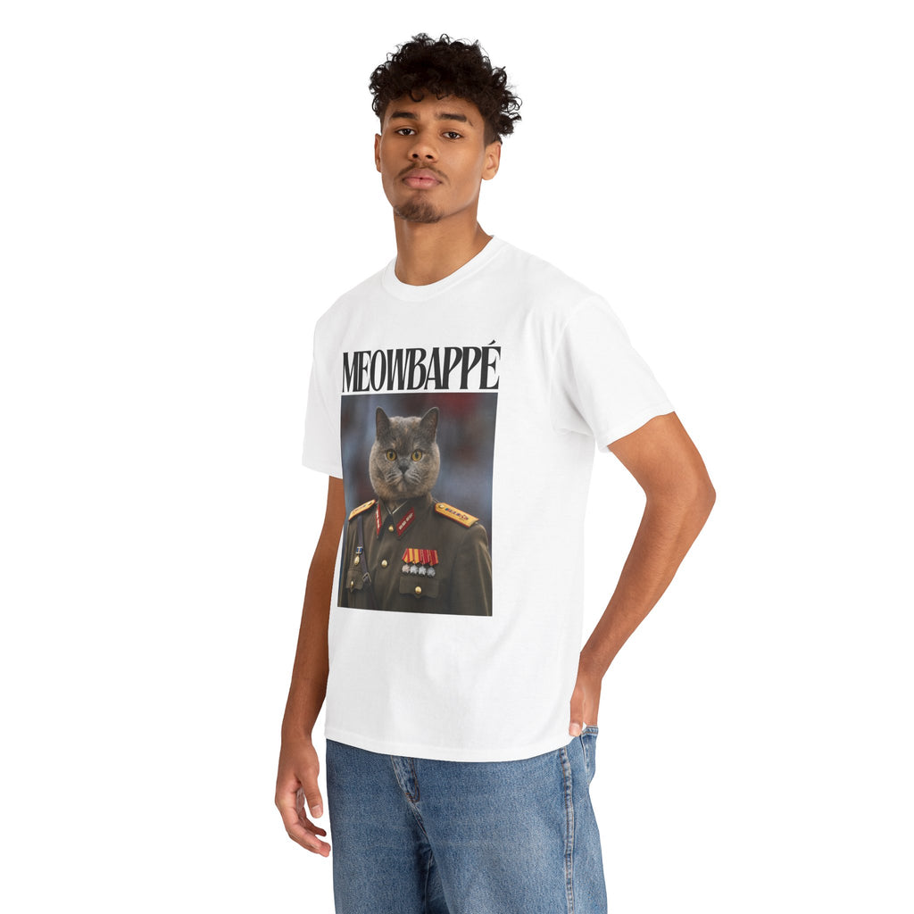 Meowbappé Cat General Tee — Funny Vintage Military Cat T-Shirt
